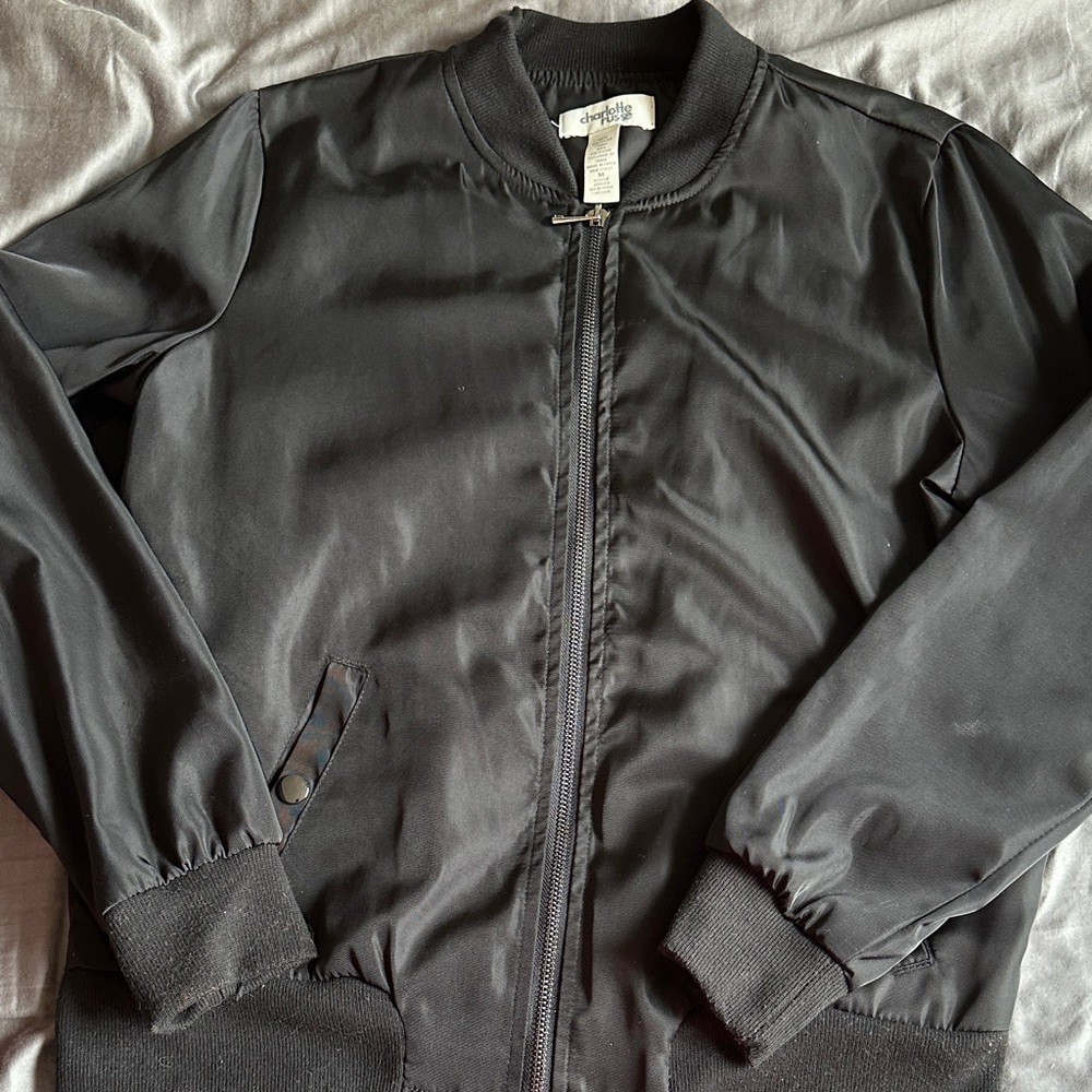 Charlotte Russe Black Bomber Jacket
